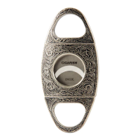 Cigarism Vintage Flower Engraved Cigar Cutter - Silver