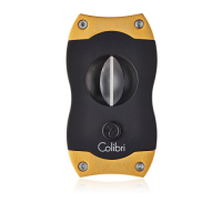 Colibri V-Cut Cigar Cutter - Black and Brushed Gold