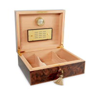 Elie Bleu Classic Walnut Burl Humidor - 75 Cigar Capacity