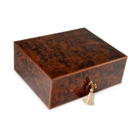 Elie Bleu Classic Walnut Burl Humidor - 75 Cigar Capacity