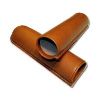 Jemar Leather Cigar Case - Piramides - One Cigar - Tan