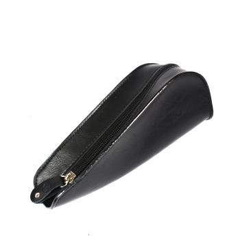 Leather Black Pipe Bag & Mini Tobacco Pouch - Fits One Pipe