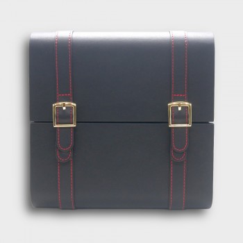Prestige Augustus Leather Black Travel Humidor - 20 Cigar Capacity