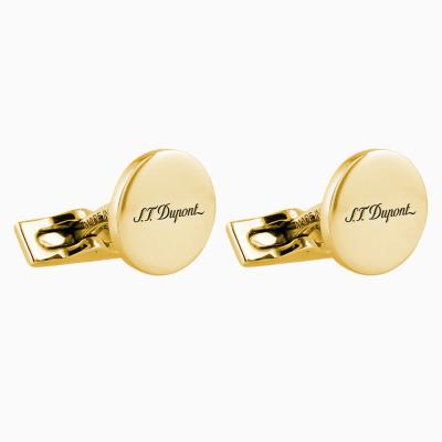 ST Dupont Cufflinks - Gold Logo Round