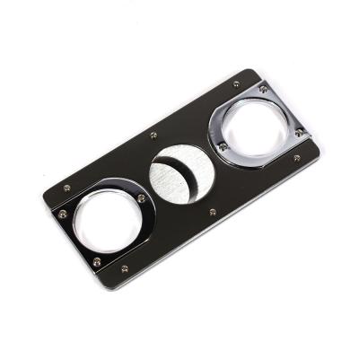 Twin Bladed Square Cigar Cutter - Grey Two Tone - Up To 54 Ring Gauge