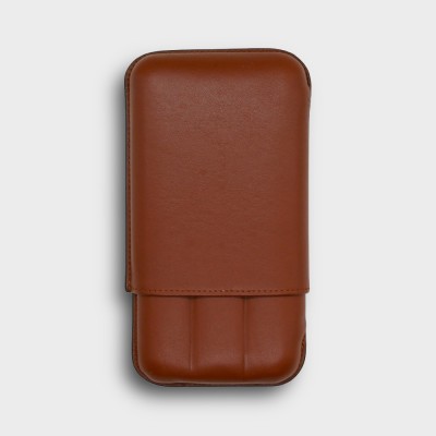 Recife Chesterfield Culture Totally Nuts Leather Cigar Case - 3 Cigar Capacity