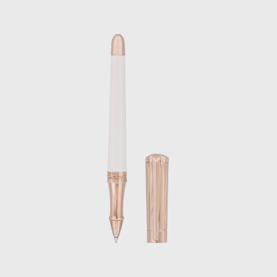 ST Dupont Rollerball Pen - Libert&Atilde;&copy; - White Lacquer & Rose Gold Trim