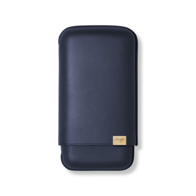 Davidoff XL-3 Leather Cigar Case - 3 Cigars RG 60 - Blue & Gold
