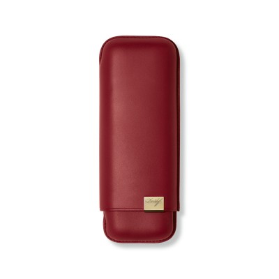 Davidoff XL-2 Leather Cigar Case - 2 Cigars RG 60 - Red & Gold
