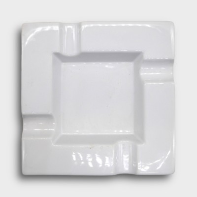 Ceramic White Cigar Ashtray - 4 Cigar Rests