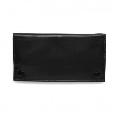Black Leather Wallet With Rubber Lining And Paper Holder