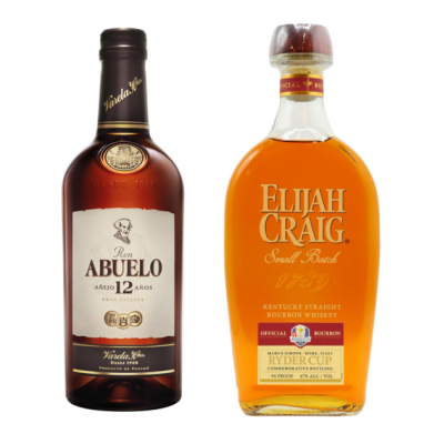 JANUARY SALE - SPECIAL OFFER BUNDLE DEAL - Ron Abuelo 12 Year Old Rum & Elijah Craig Small Batch Ryder Cup Edition