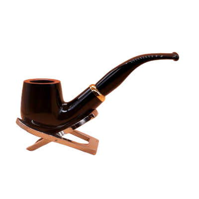 Aldo Morelli Fiorita Black 512 Smooth 9mm Filter Bent Fishtail Pipe (AMF174)