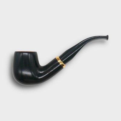 Aldo Morelli Fiorita Black 511 Smooth 9mm Filter Bent Fishtail Pipe (AMF194)