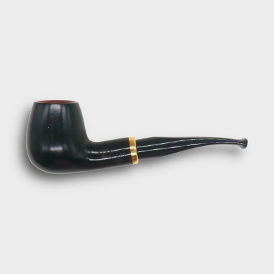 Aldo Morelli Fiorita Black 512 Smooth 9mm Filter Bent Fishtail Pipe (AMF195)