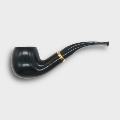 Aldo Morelli Fiorita Black 515 Smooth 9mm Filter Bent Fishtail Pipe (AMF203)