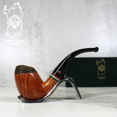 JANUARY SALE - Tommaso Spanu Briar F Tricolour Bent Fishtail Pipe (ART301)