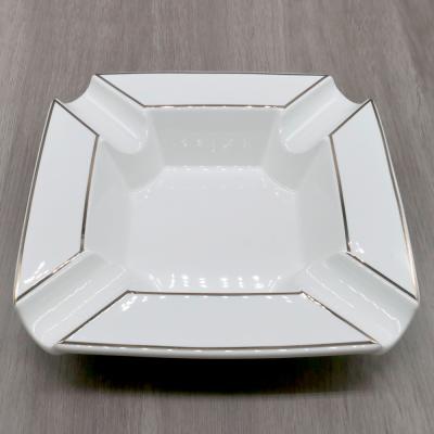 Tycoon 4 Position Cigar Ashtray - White & Copper