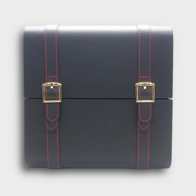 Prestige Augustus Leather Black Travel Humidor - 20 Cigar Capacity