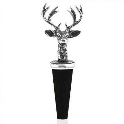 Stag Head English Pewter Wine Bottle Stopper