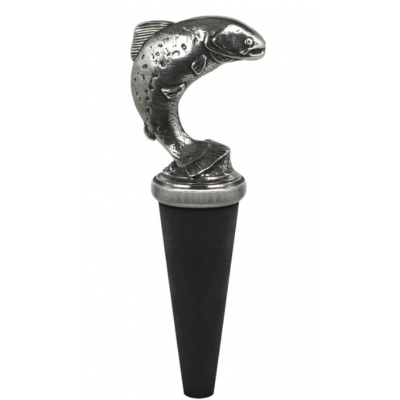 Leaping Trout English Pewter Wine Bottle Stopper