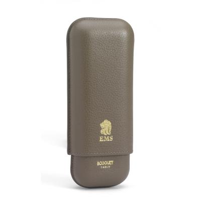 Bosquet Paris EMS Leather 2 Finger Cigar Case - Avana - Fits 2 Cigars