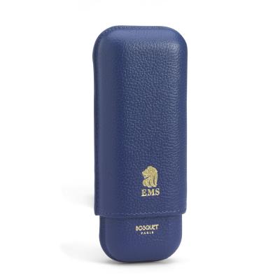 Bosquet Paris EMS Leather 2 Finger Cigar Case - Lapiz - Fits 2 Cigars