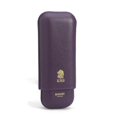 Bosquet Paris EMS Leather 2 Finger Cigar Case - Violet - Fits 2 Cigars