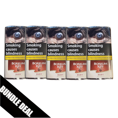 BUNDLE DEAL - Borkum Riff Ruby Pipe Tobacco - 5 x 50g Pouch