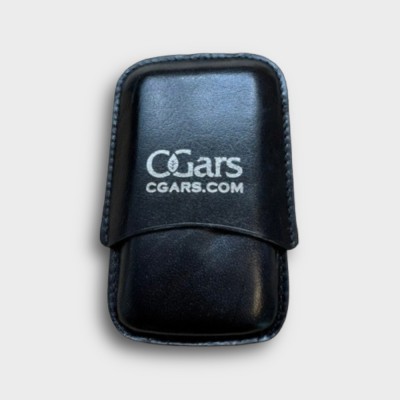 GBD Plain Leather Cigar Case - Three Robusto - Black With CGars Logo