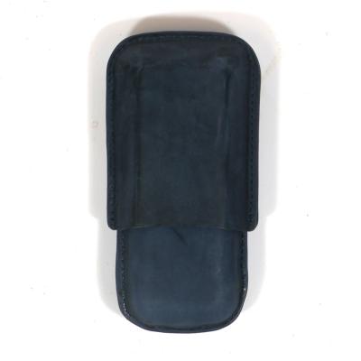GBD Navy Brushed Leather Cigar Case - 52 Ring Gauge - 2 Finger