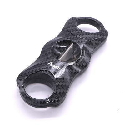 Angelo Faux Carbon V Cut Cigar Cutter - 60 Ring Gauge
