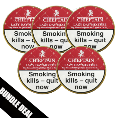 BUNDLE DEAL - Chieftain Lazy Day Mixture Pipe Tobacco - 5 x 50g Tin