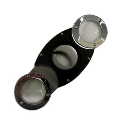 Twin Bladed Round Ended Black & Chrome Cigar Cutter