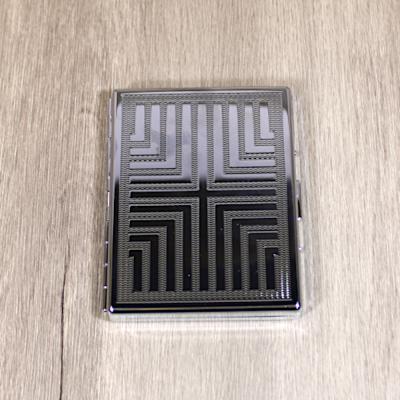Metal Silver Patterned Design Cigarette Case - Fits Up To 9 Superking Cigarettes