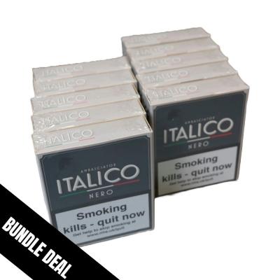 Italico Ammezzato Classico Nero Cigars - 10 Packs of 5 (50 cigars)  Bundle Deal