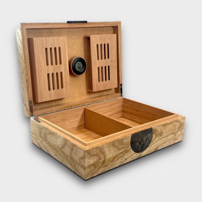 Jonathon Vaiksaar Artemis Small Regular Humidor - Spalted Oak - 70 Cigar Capacity