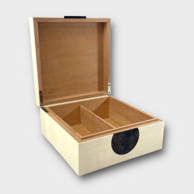 Jonathon Vaiksaar Artemis Small Square Humidor - Bleached Sycamore - 40 Cigar Capacity