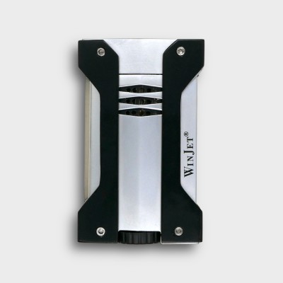 Winjet Torch Jet Lighter - Satin Chrome & Black