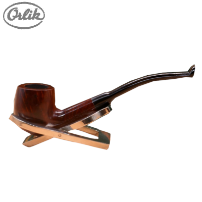 Orlik 3/4 OZ Briar Dental Bent Metal Filter Pipe (OR114)