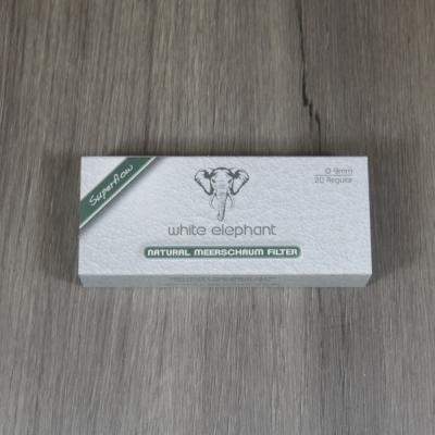 White Elephant Natural Meerschaum 9mm Filters - Pack of 20