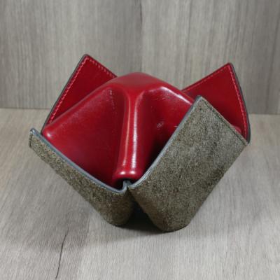 Savinelli Origami Leather Pipe Holder Stand - Brown & Amaranth (End of Line)