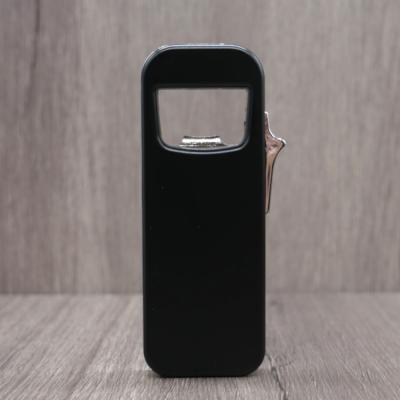 Atomic Soft Flame Lighter & Bottle Opener - Black & Chrome