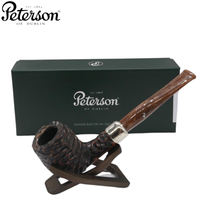 Peterson Derry Rustic 06 Nickel Mounted 9mm Filter Fishtail Pipe (PE2671)