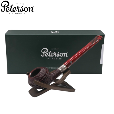 Peterson Irish Harp 411 Rustic Silver Mounted Fishtail Pipe (PE2693)