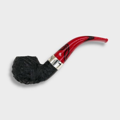 Peterson Dracula 03 Rusticated Ebony Nickel Mounted Fishtail Pipe (PE3186)