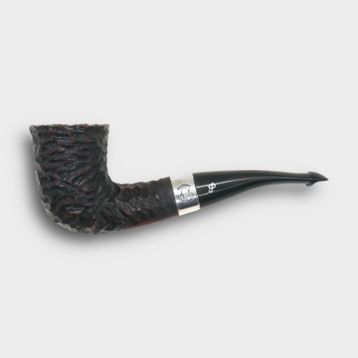 Peterson Sherlock Holmes Mycroft Rustic Silver Mounted P Lip Pipe (PE3301)