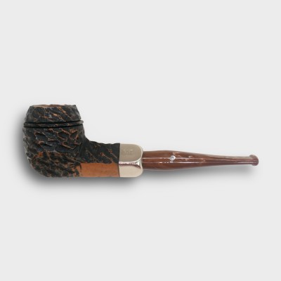 Peterson Derry Rustic 150 Nickel Mounted 9mm Filter Fishtail Pipe (PE3322)