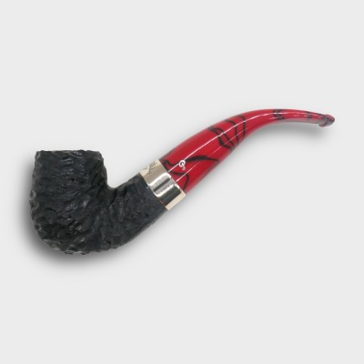 Peterson Dracula XL90 Rusticated Ebony Nickel Mounted Fishtail Pipe (PE3325)