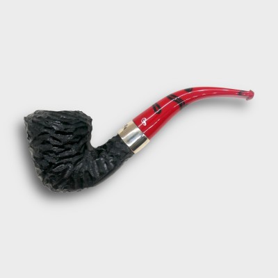 Peterson Dracula B10 Rusticated Ebony Nickel Mounted Fishtail Pipe (PE3342)